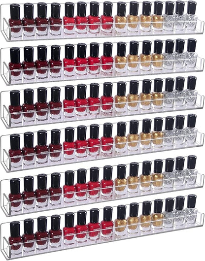 6Pcs/Set Acrylic Nail Polish Rack Wall Mounted, Lipstick Essential Oil Bottle by FocusOnJewelryDisplay