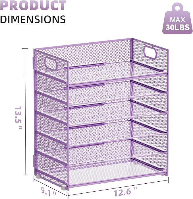Marbrasse 6 Tier Paper Organizer Letter Tray - Image 3