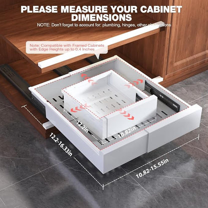 1 Pack Pull Out Cabinet Organizer Expandable Width and Depth, Slide Out Drawers - Image 6
