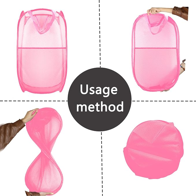Collapsible Pop Up Laundry Hamper, Extra Large Mesh Foldable Laundry Basket Bag - Image 3
