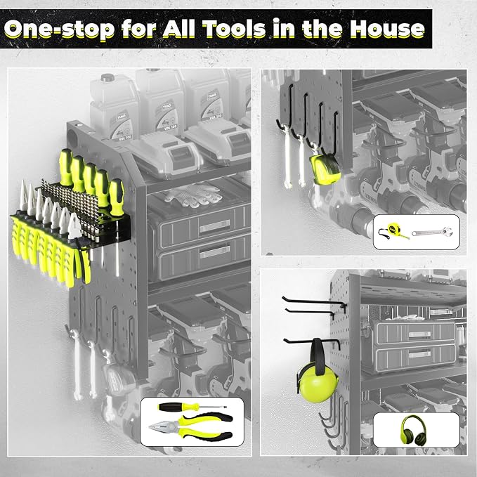 KAFAHOM Power Tool Organizer，Large 8 Drill Holder Wall Mount - Image 2