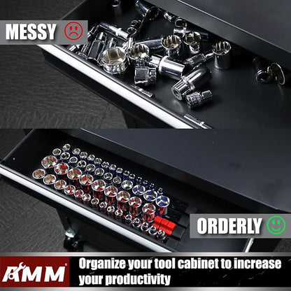 AMM 9-Piece Socket Organizer, 1/2 inch, 3/8 inch and 1/4 inch Drive ABS - Image 5