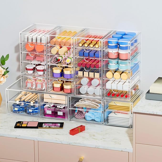 Makeup Organizer Storage With 16 Drawers, Desk Organizers, Dustproof Drawer and - Image 4