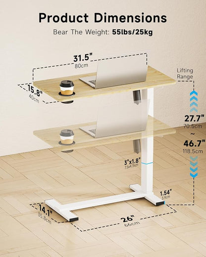 BIZUM Small Electric Standing Desk Bedside Table - Image 3