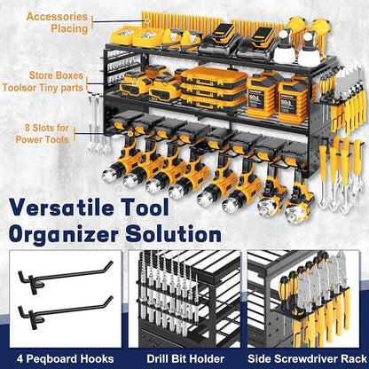 Power Tool Organizer Wall Mount, 300Lbs Load 3 Layer Heavy Duty Metal Tool Shelf - Image 3