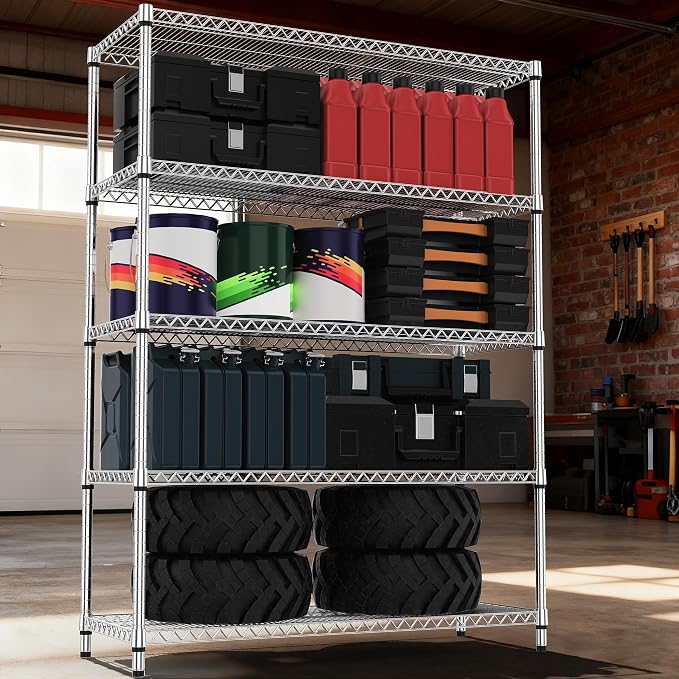 5 Tiers Shelf Metal Storage Shelves 3300 lbs Steel Storage Shelving Utility - Image 2