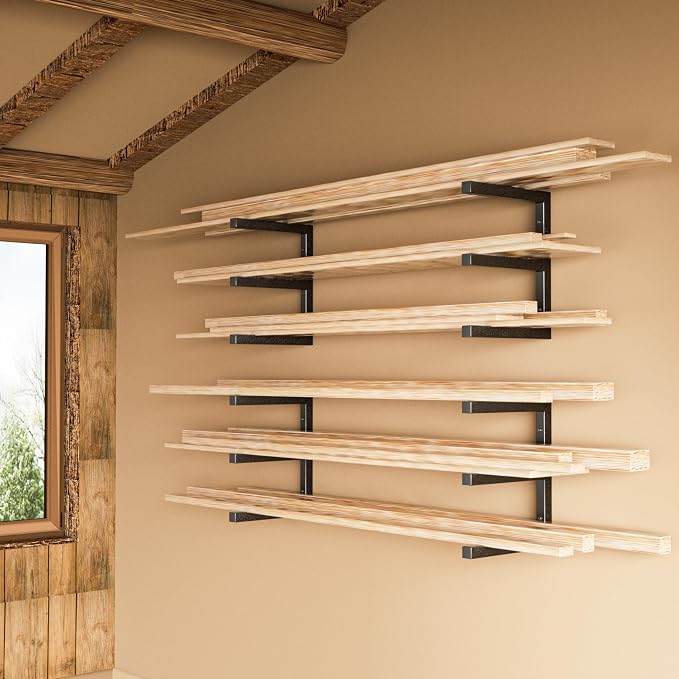 YYR Wood Organizer and Lumber Storage Rack Wall Mount, Heavy Duty Metal Shelf - Image 7