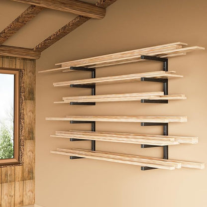 YYR Wood Organizer and Lumber Storage Rack Wall Mount, Heavy Duty Metal Shelf - Image 7