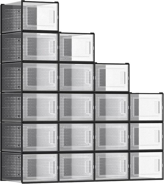 SONGMICS Shoe Boxes, Stackable Clear Plastic Boxes by SONGMICSbySONGMICSHOME
