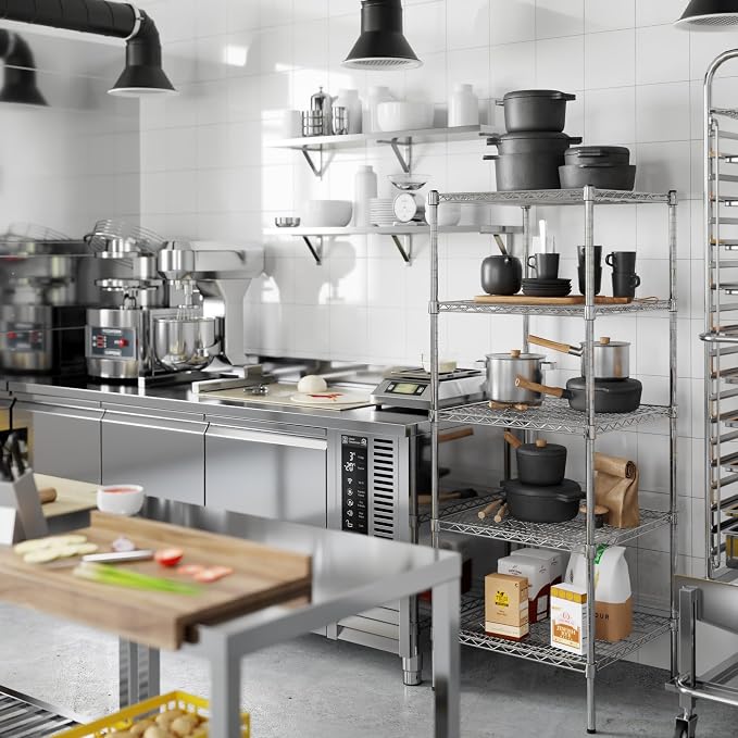 24" Deep x 24" Wide x 64" Height Wire Shelving Kit | 5-Tier | NSF Commercial - Image 6