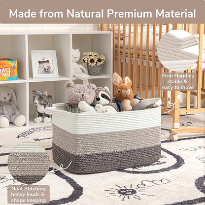 Goodpick Large Woven Storage Basket, 21.6"x14.9"x11.8", Blanket Storage - Image 6