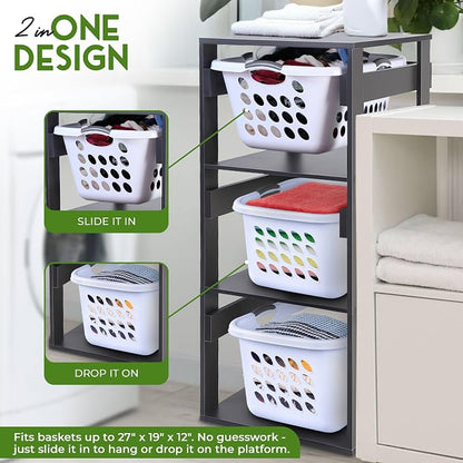 Laundry Basket Holder Shelf - Image 3