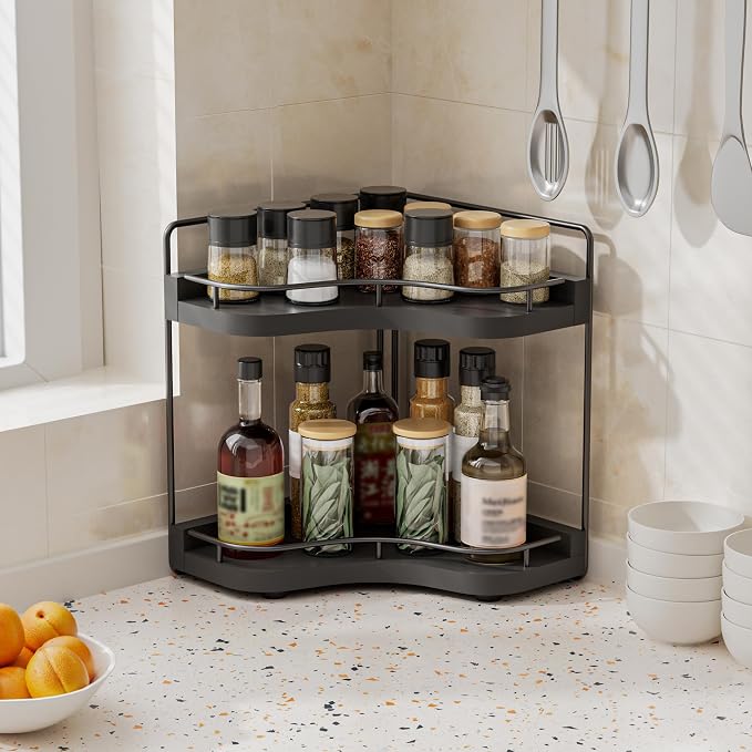 2-Tier Corner Bathroom Counter Organizer - Image 6