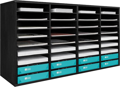 TQVAI Wood Literature Organizer, 36 Slots Classroom Mailbox by TQVAI