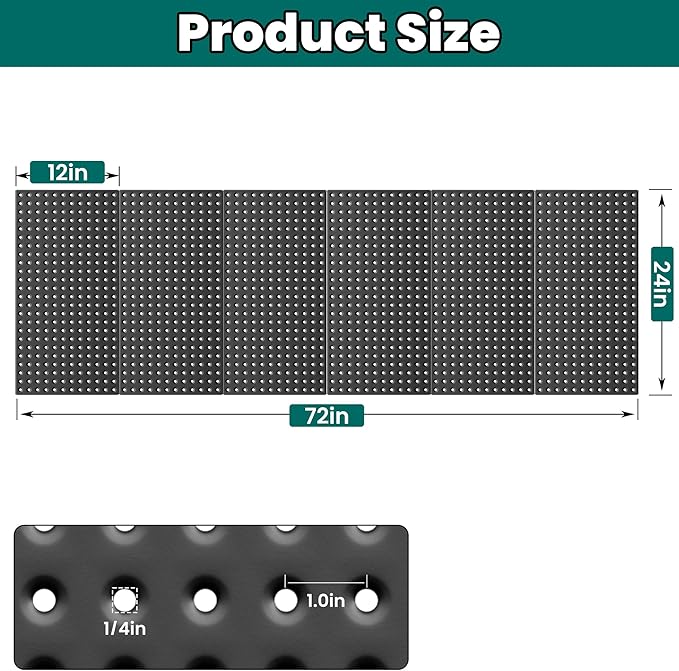 EVERHANGER Metal Pegboard Panels 24" x 12", Heavy Duty Steel Peg Boards - Image 2