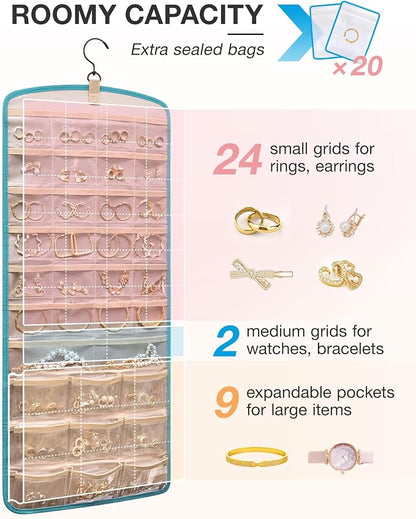 BAGSMART Hanging Jewelry Organizer, Necklace Holder Anti-tangle Earrings Rings - Image 3
