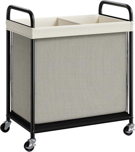 ELYKEN Laundry Hamper 2 Section, 100L Rolling Laundry Sorter by ELYKEN