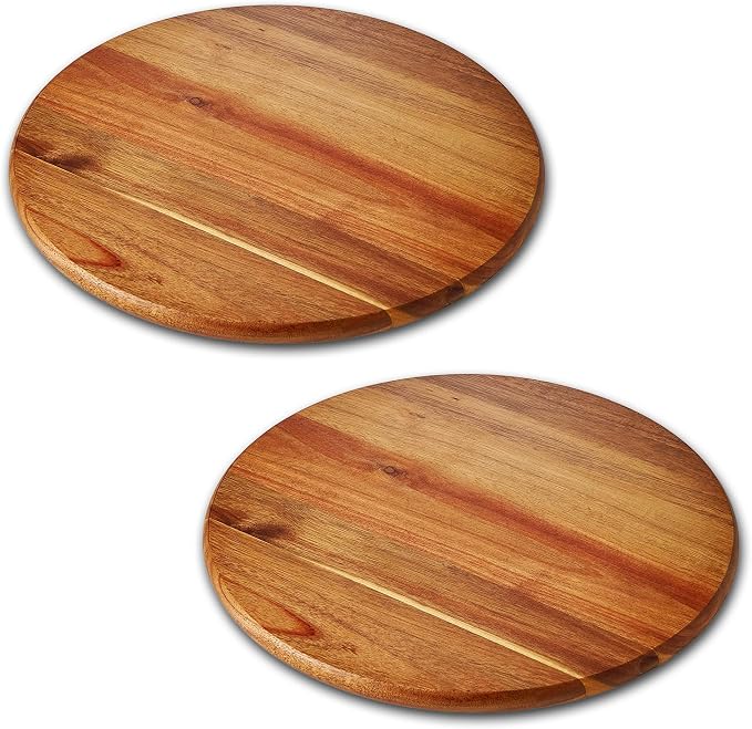 Acacia Wood Lazy Susan, Wood Turntable Tray Cabinet Organizer by oridom