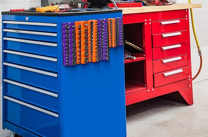 Olsa Tools Magnetic Socket Holder | 1/4-inch Drive | Metric | Purple | Holds 26 - Image 6