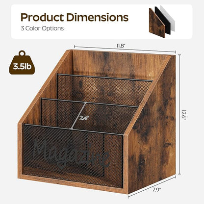 Magazine Holder, Wood Magazine Rack Floor, Mail Organizer Countertop, Magazine - Image 7