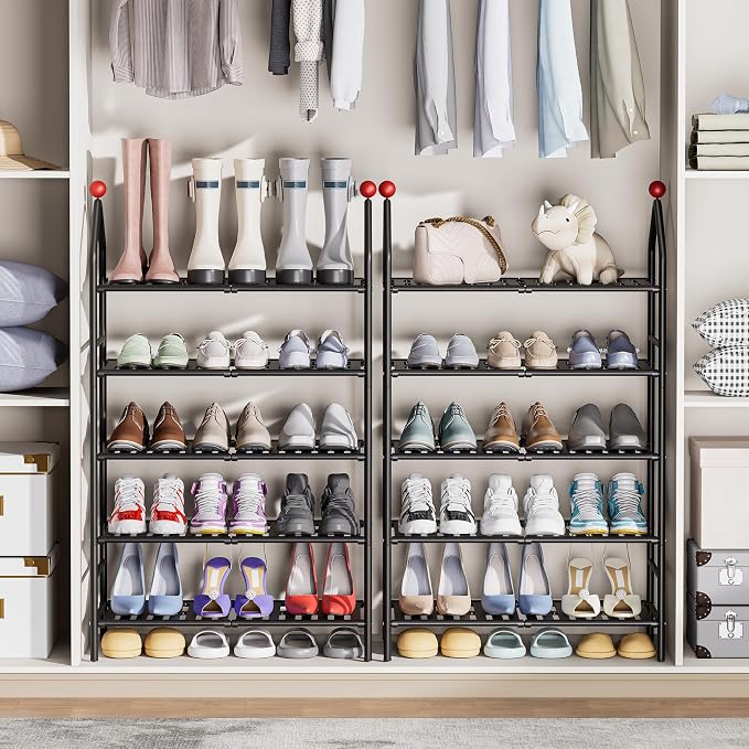 Shoe Rack, 5-Tier Shoe Organizer, Metal Storage Shelf, Shoe Rack - Image 8