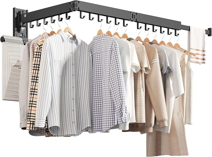 Wall Mounted Clothes Hanger, Clothes Drying Rack, Laundry Drying Rack, Drying by ZdwCyl