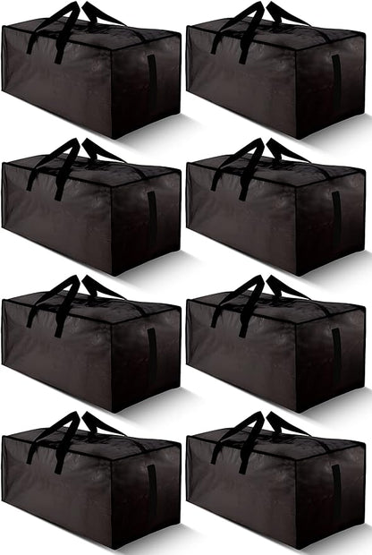 8 Pack Large Strong Bags with Zippers & Carrying Handles by HOMESURE