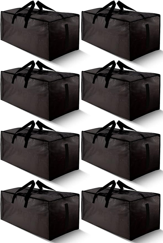8 Pack Large Strong Bags with Zippers & Carrying Handles by HOMESURE