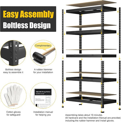 PrimeZone 47" W x 23.6" D x 71" H Large Heavy Duty Storage Shelves - Image 5