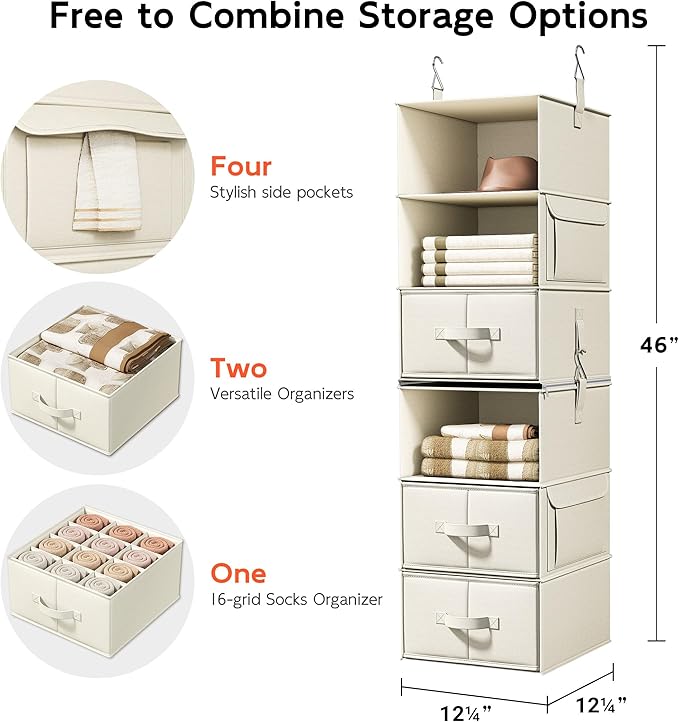 Vailando 6-Shelf Hanging Closet Organizer - Image 3