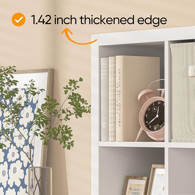 furtble Bookshelf with Storage Bins, 8-Cube Storage Organizer with Back Panels - Image 4