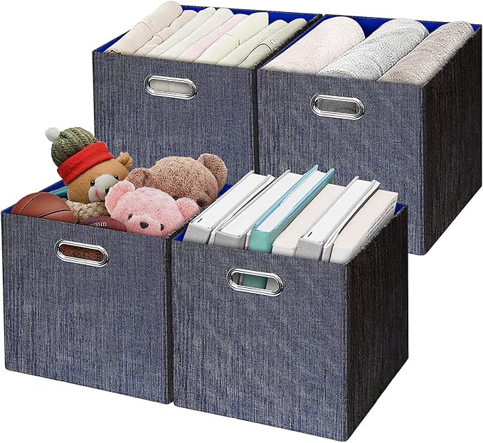 Posprica Storage Cube Basket Bins, 13×13 Foldable Storage Containers by Posprica