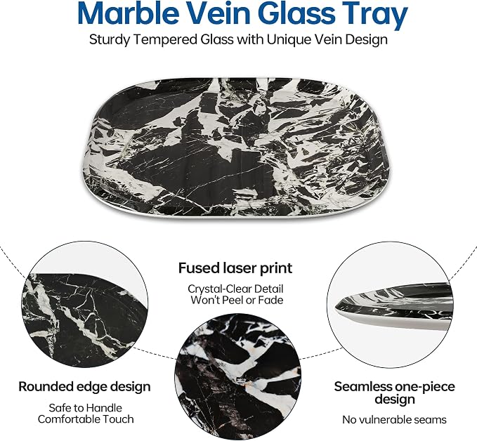 Vanity Decorative Tray, Bathroom Tray Countertop Organizer - Image 4
