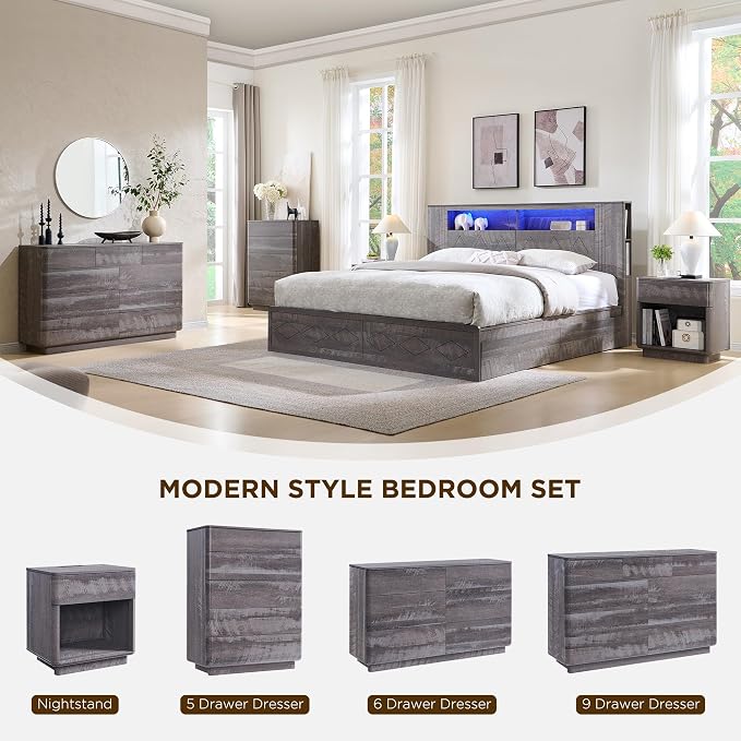 ACCOHOHO Modern 6 Drawer Dresser - Image 3