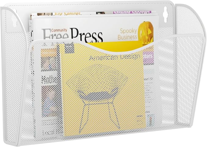 Single Pocket Wall File Holder, Mesh Hanging File Folder Paper Organizer by GDINDINFAN