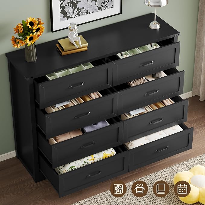 8-Drawer Dresser for Bedroom, Modern Wooden Chest of Drawers - Image 5