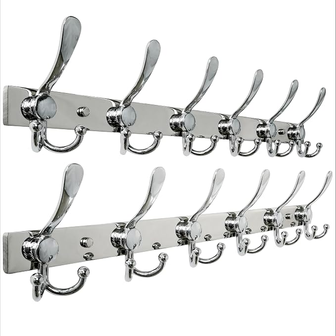 Dseap Coat Rack Wall Mount 2.0 Pro: 24” Long, 3X Tougher, Heavy Duty Stainless by Dseap