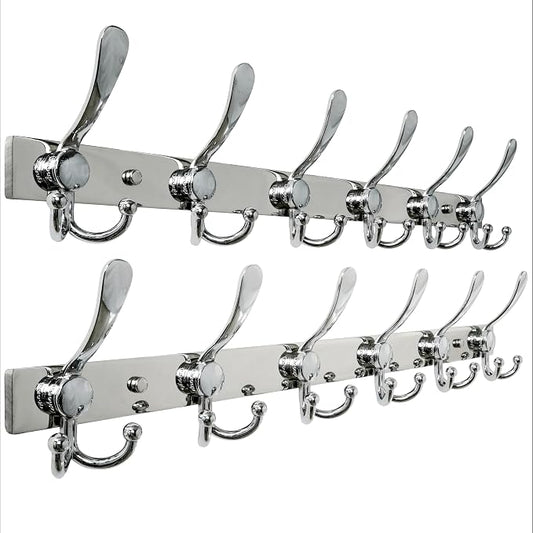 Dseap Coat Rack Wall Mount 2.0 Pro: 24” Long, 3X Tougher, Heavy Duty Stainless by Dseap