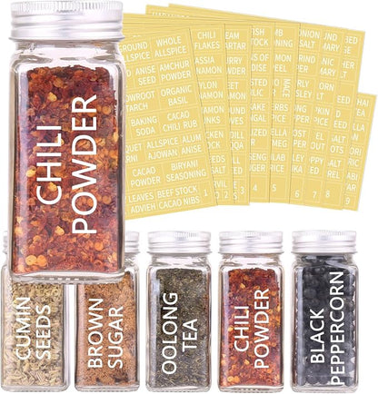 SWOMMOLY 30 Glass Spice Jars 4oz/Square Spice Bottles - Image 3
