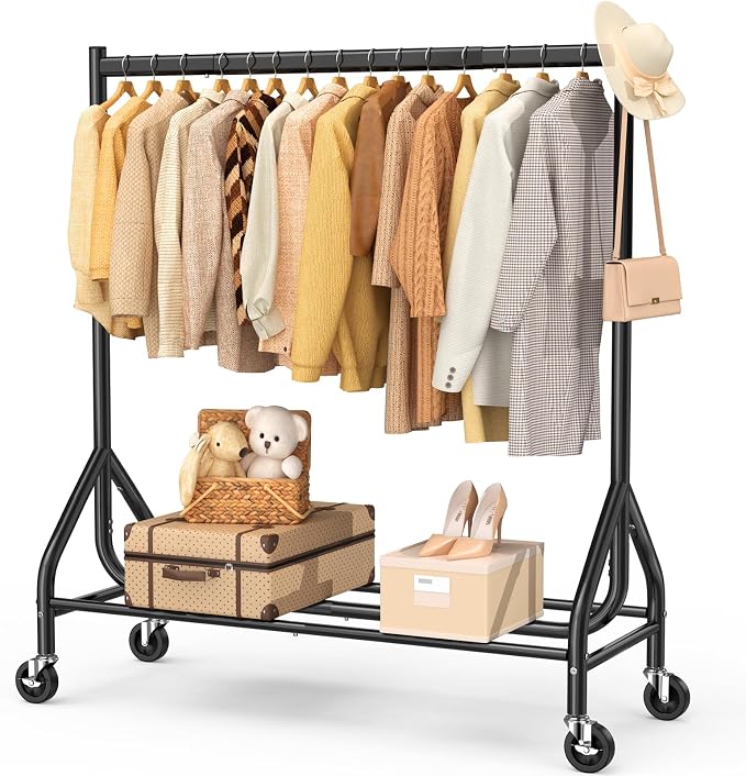 EAGMAK Heavy Duty Clothes Rack Load 420 LBS, 47.2" Long Rolling Garment Rack by Eagmak