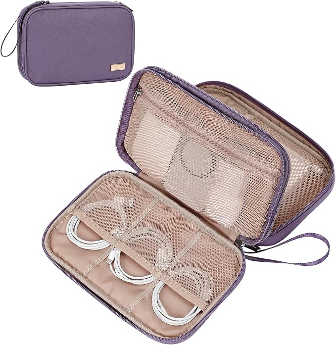NISHEL Travel Cord Organizer Case, Double Layers Tech Electronic Bag, Essentials by NISHEL
