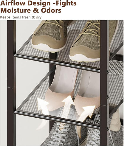 6 Tiers Vertical Shoe Rack, Corner Shoe Storage Organizer, Narrow Shoe Tower - Image 6