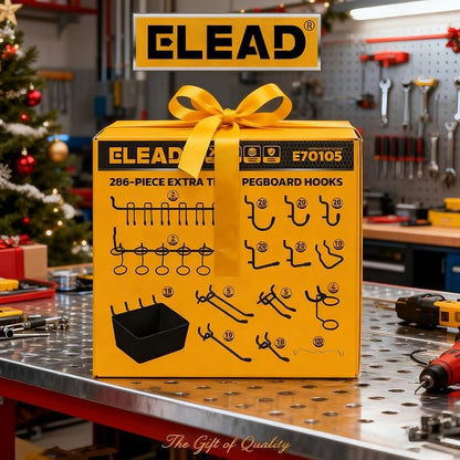 ELEAD 286-Piece Extra Thick Pegboard Hooks Set, 1/4" Heavy Duty Black Peg Board - Image 9