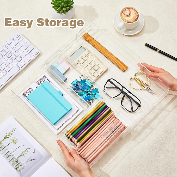 1 Pcs Acrylic Drawer Organizer 9'' up to 18'' x 15'' x 2'' Expandable Drawer - Image 4