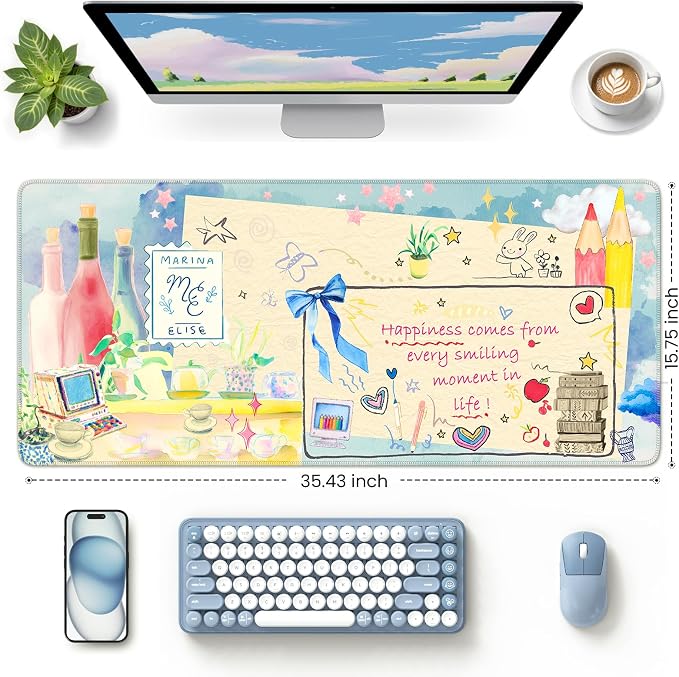 iCasso Desk Cover Mat, Extra Large Mouse Pad, Desk Pad Mat, Office Matt - Image 3