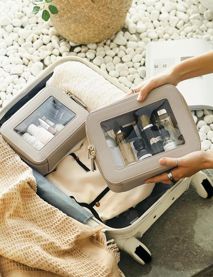 Popvibe Clear Makeup Bag Travel Cosmetic Case Transparent Toiletry Bag - Image 6