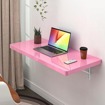 Clikuutory Wall Mounted High Gloss Folding Table, Wall Desk Fold Down by Turnyourhouseintoahome