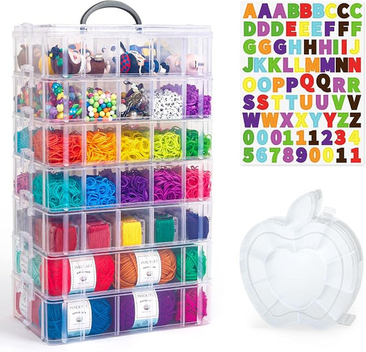 7 Layers Stackable Storage Container, 70 Adjustable Compartments Perfect by INSCRAFT