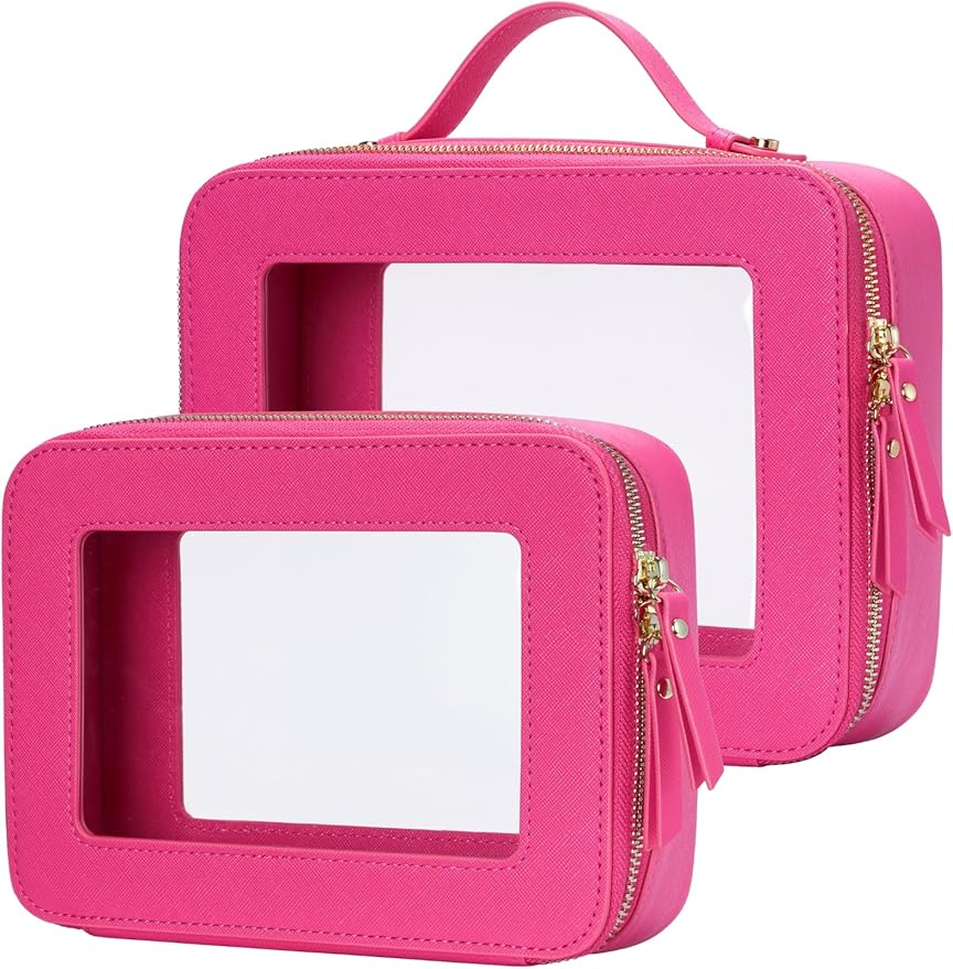Popvibe Clear Makeup Bag Travel Cosmetic Case Transparent Toiletry Bag by POPVIBE