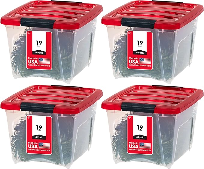 IRIS USA 19 Qt. Stackable Plastic Storage Bins by IRISUSA